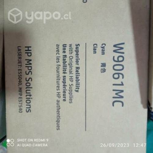 Toner HP w9061mc cyan original de alta