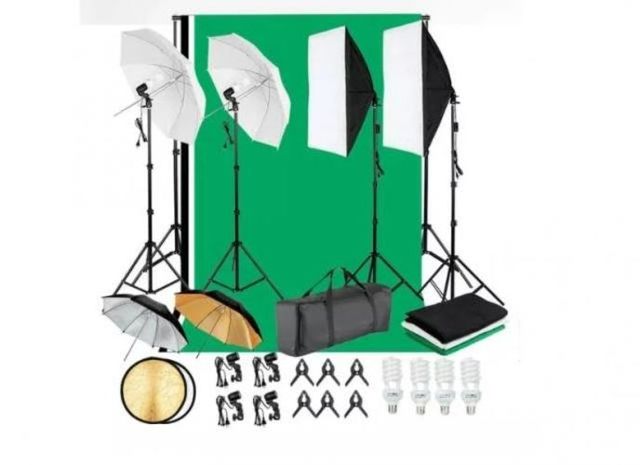 Kit Estudio Fotográfico Completo Softbox 3 Fondo P