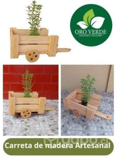 Carreta de madera Jardín