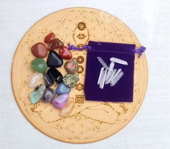 Set Gemoterapia 17 Piedras + Madera + Puntas