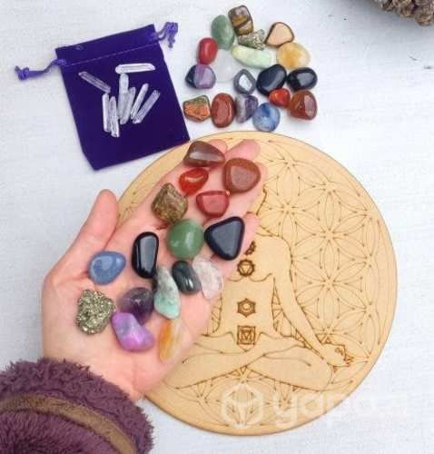 Set Gemoterapia 17 Piedras + Madera + Puntas