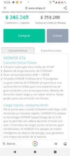 Celular nuevo modelo honor x7a