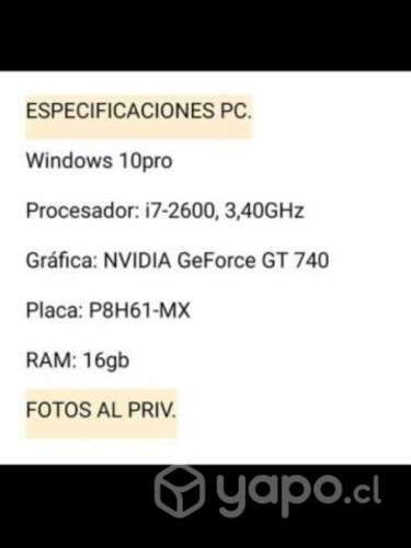 CONVERSABLE Pc Semi Gamer Mas Teclado SADES