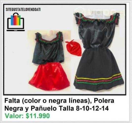 Falda (Color a Elección) Polera y Pañuelo