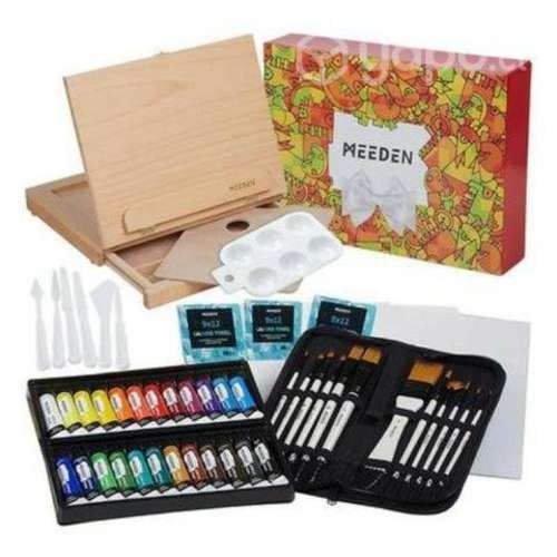 Set Pintura Acrílica Meeden 46 Pcs, Atril Mesa Hay