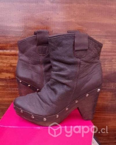 Botines Cuero & Madera ( 39 )