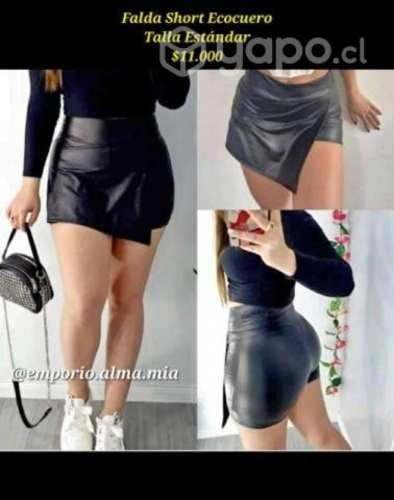 Falda Short Ecocuero