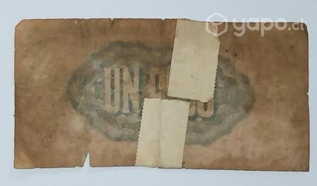 Antiguo billete provisional de un peso 1942