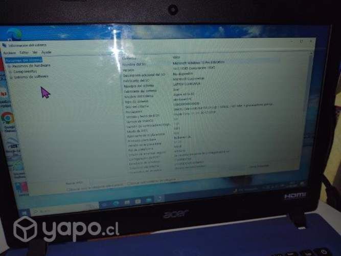Acer Aspire funcionando