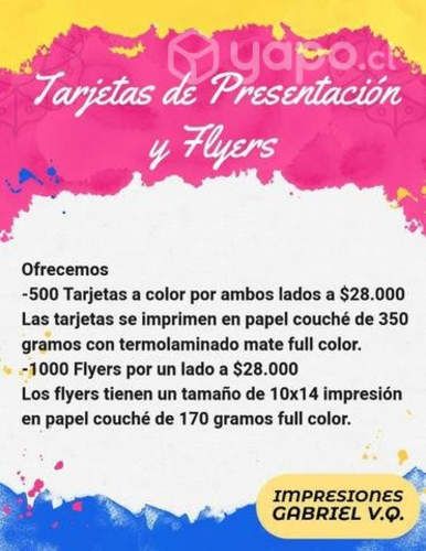 Impresiones de tarjetas de presentación y flyers