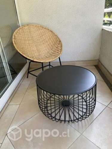 Mesa de centro metal negro