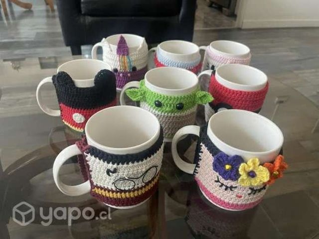 Tazones con capita a crochet