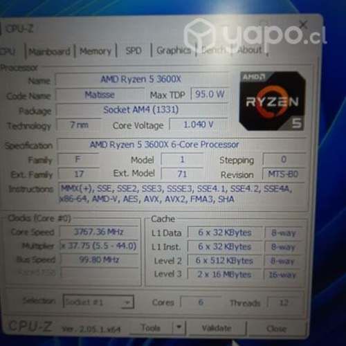 Torre Ryzen Gamer 6C 12H RTX2060 6G 32GB Ram RGB Vendo