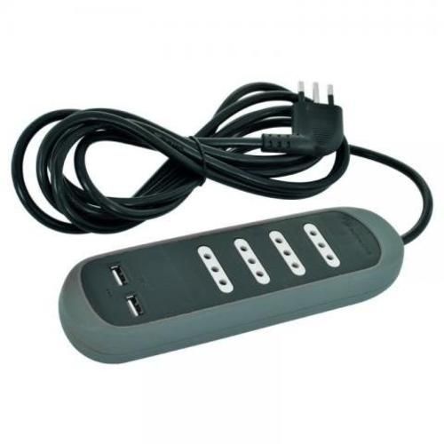 Alargador Multiple 4 Tomas + USB