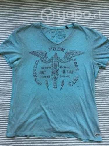 Polera Buffalo David Britton Celeste Claro