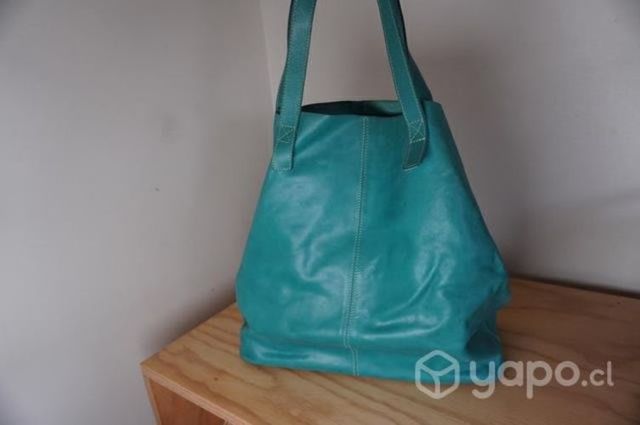 Cartera cuero hecha en Chile (totebag )