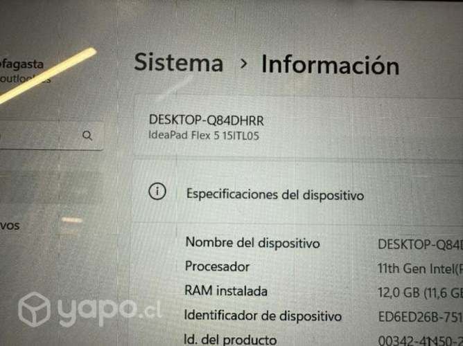 Notebook Lenovo Ideapad flex 5. Precio negociable