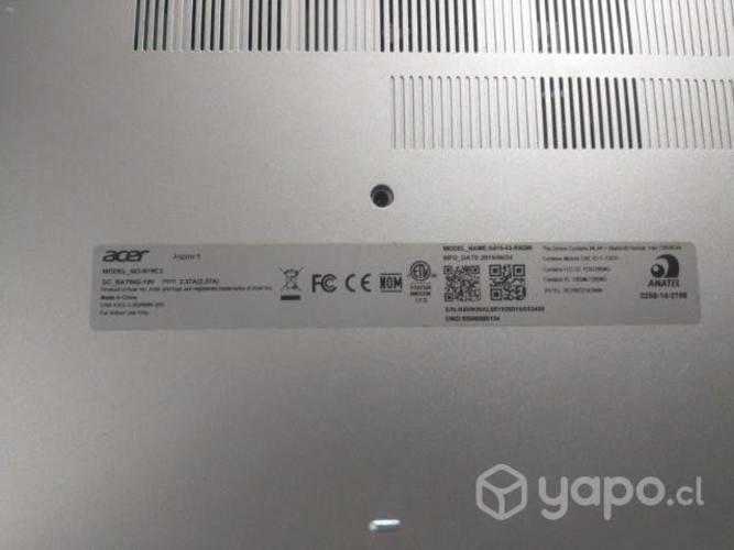 Notebook acer aspire 5