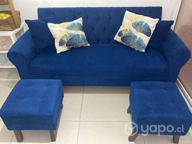 Sillón con almacenamiento azul