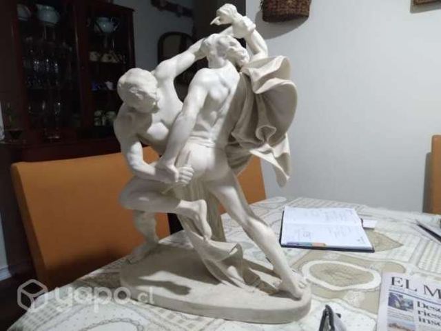 Antiguedad Escultura Luchadores con cuchl