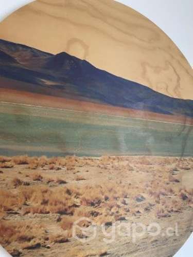 Cuadro redondo de madera 70 cm