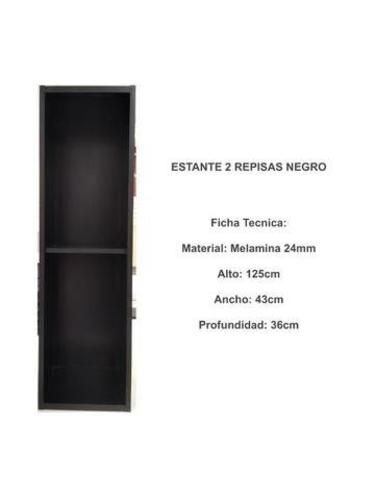 Estante 2 Repisas Negro
