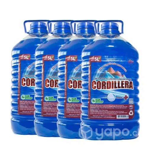 Pack 4 Detergente Liquido Cordillera 5 lts