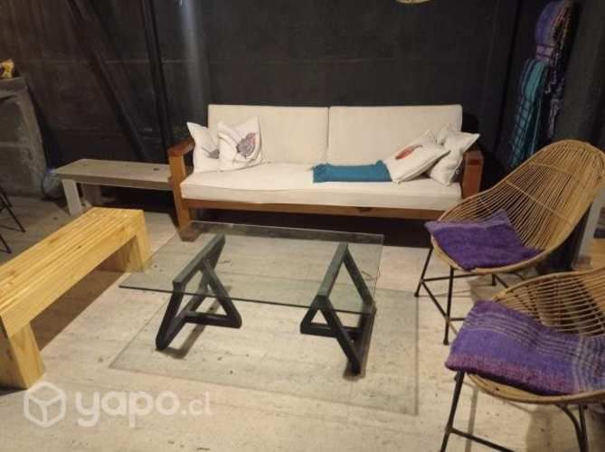 Mesa de centro de vidrio