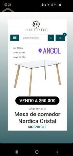 Mesa de comedor vidrio Home Republic