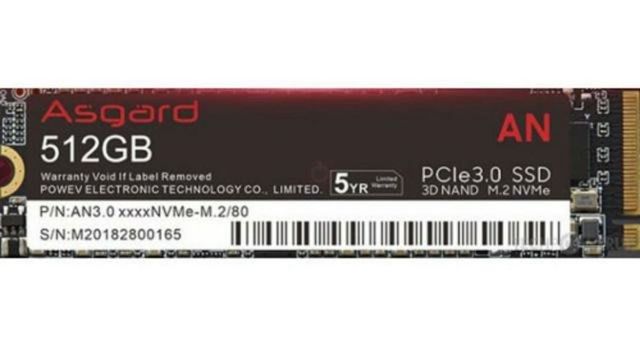 SSD nvme Asgard an3.0 512gb