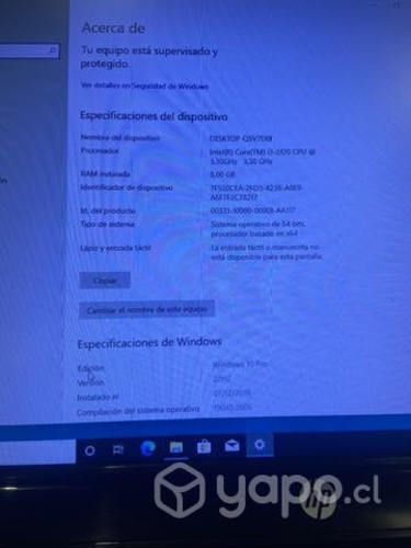 All in one hp i3/8gb/500gb