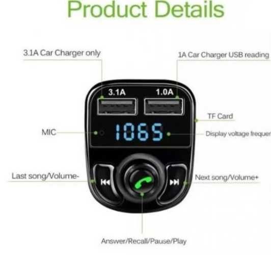 Receptor bluetooth autos transmisor radio fm,mp3 c