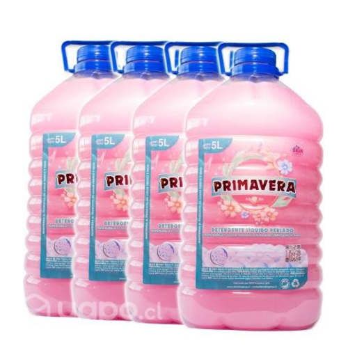 Pack 4 Detergente Líquido Primavera Rosado 5 lts