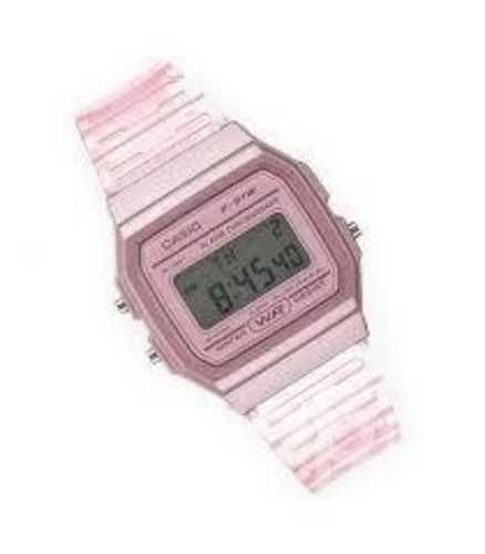 Reloj casio f91ws-4 digital rosado transparente nu