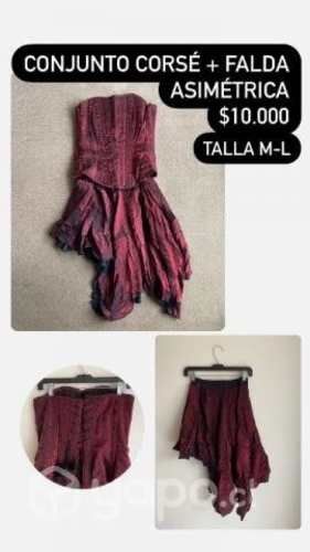 Conjunto corsé+falda asimétrica
