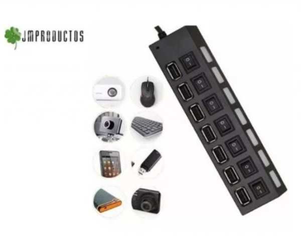 Hub Usb 2.0 Hi-speed 7 Puertos Con Interruptor On
