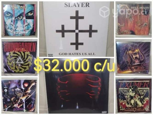 Vinilos de metal Slayer, b.sabbath, carcass