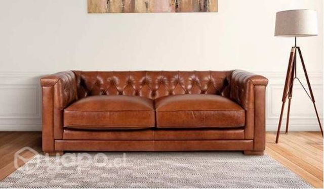Sofá 3 Cuerpos Cuero Chesterfield Siena Nuevo