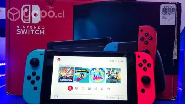 Nintendo switch v2 con juegos y sus accesorios