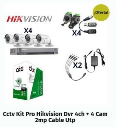 Cctv Kit Pro Hikvision Dvr 4ch 4 Cam 2mp Cable UTP