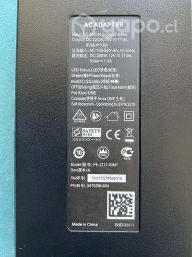 Transformador Xbox One (fuente de poder)