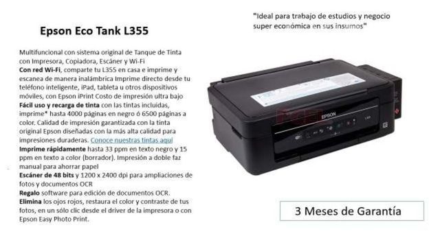 Impresoras epson eco tank L355