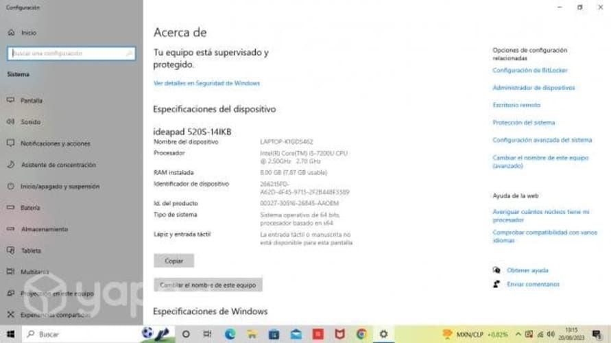 Notebook lenovo ideapad 520s