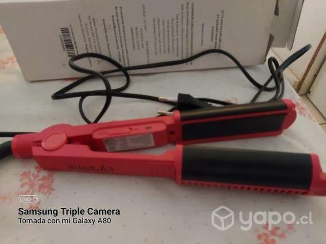 Plancha de cabello con accesorios de rizador