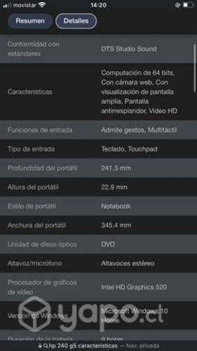 Notebook Hp 240 G5 CONVERSABLE