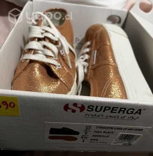 Zapatillas 37.5 superga rosa gold 1 uso