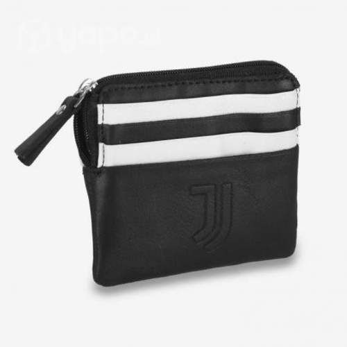 Juventus Tarjetero 100% Cuero Negra C/ Logo