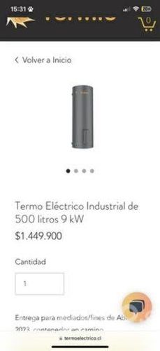 Termo eléctrico industrial de 500lts 9 kw