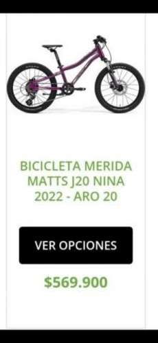 Bicicleta merida niña
