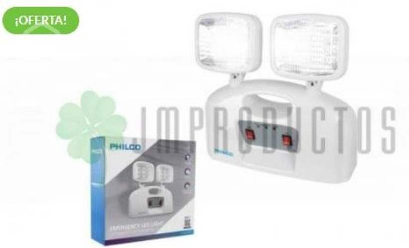 Lampara De Emergencia Led 2 Focos Philco Certifica
